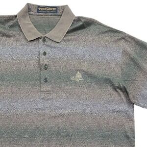 Descente International Golf Polo Paisley Stripe Shirt Mens XL The Homestead 1766